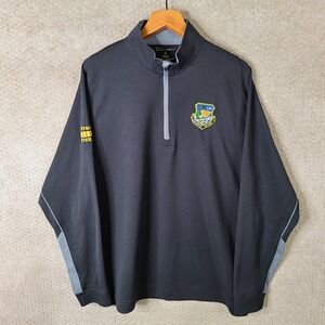 US Air Force Vietnam Veteran Sweatshirt Mens XL 1/4 Zip Black Pro Celebrity